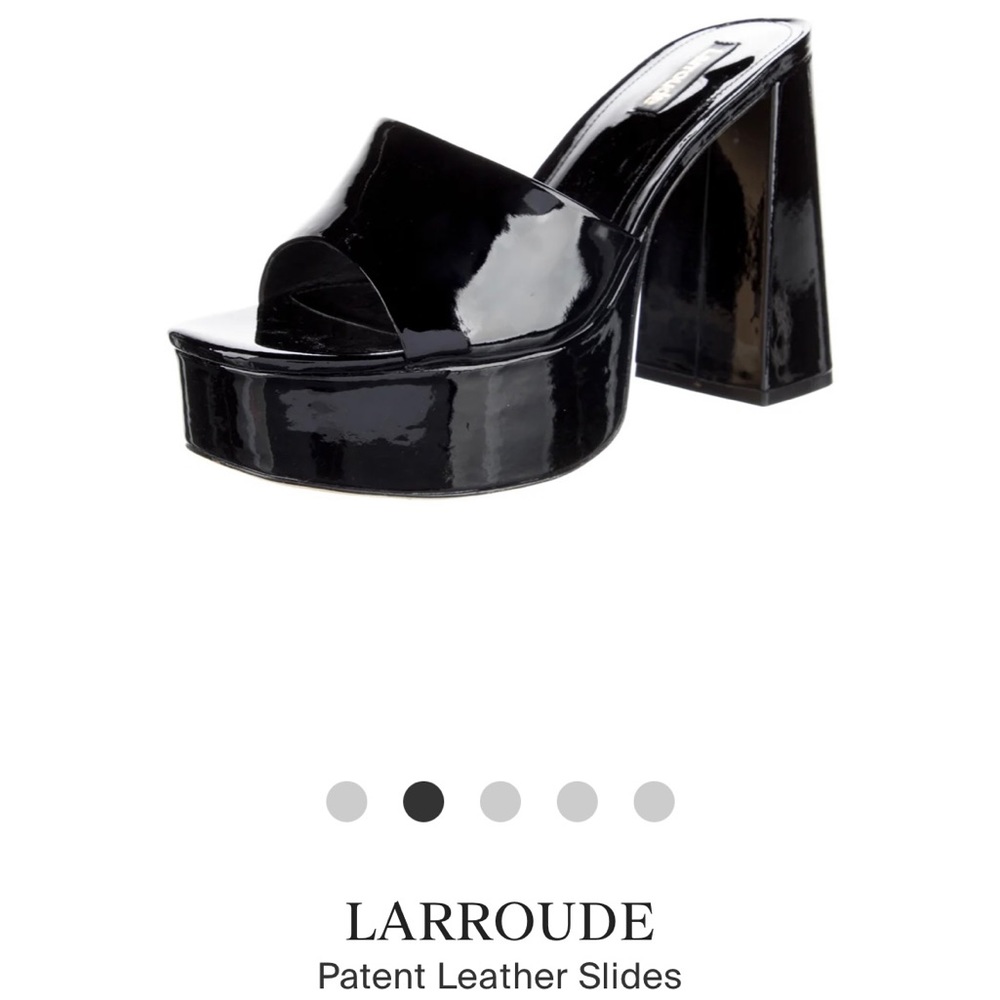 Larroude Dolly mule in soft patent black